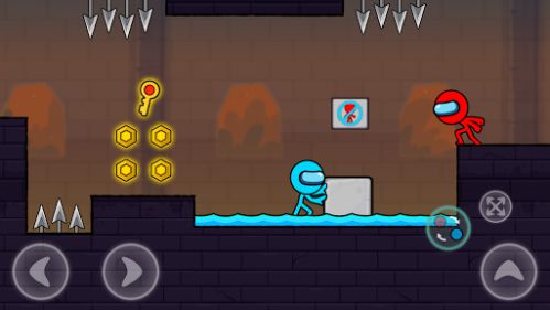 Red and Blue Stickman water and fire