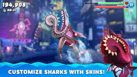 Customize your shark in Hungry Shark World