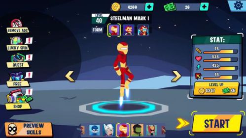 Stickman Heroes Fight super heroes