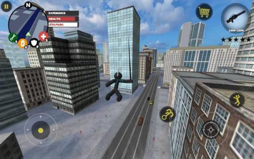 Stickman Rope Hero simulates the world