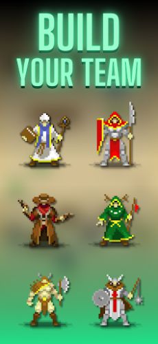 Hero roster in Dunidle Pixel Idle RPG Heroes
