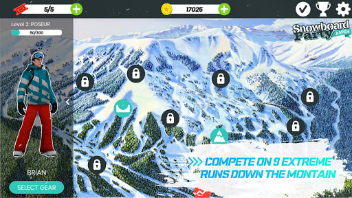 Mountain snowboarding game