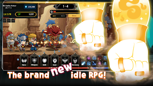 Mega Knight Idle RPG interface image