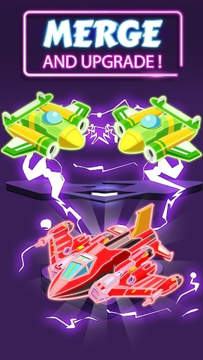 Merge Planes Neon Game Idle MOD APK premium.