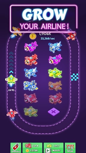Merge Planes Neon Game Idle ApkUnlimit authentic.