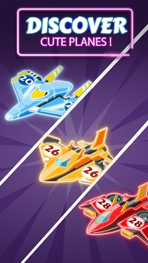 Merge Planes Neon Game Idle MOD free money.