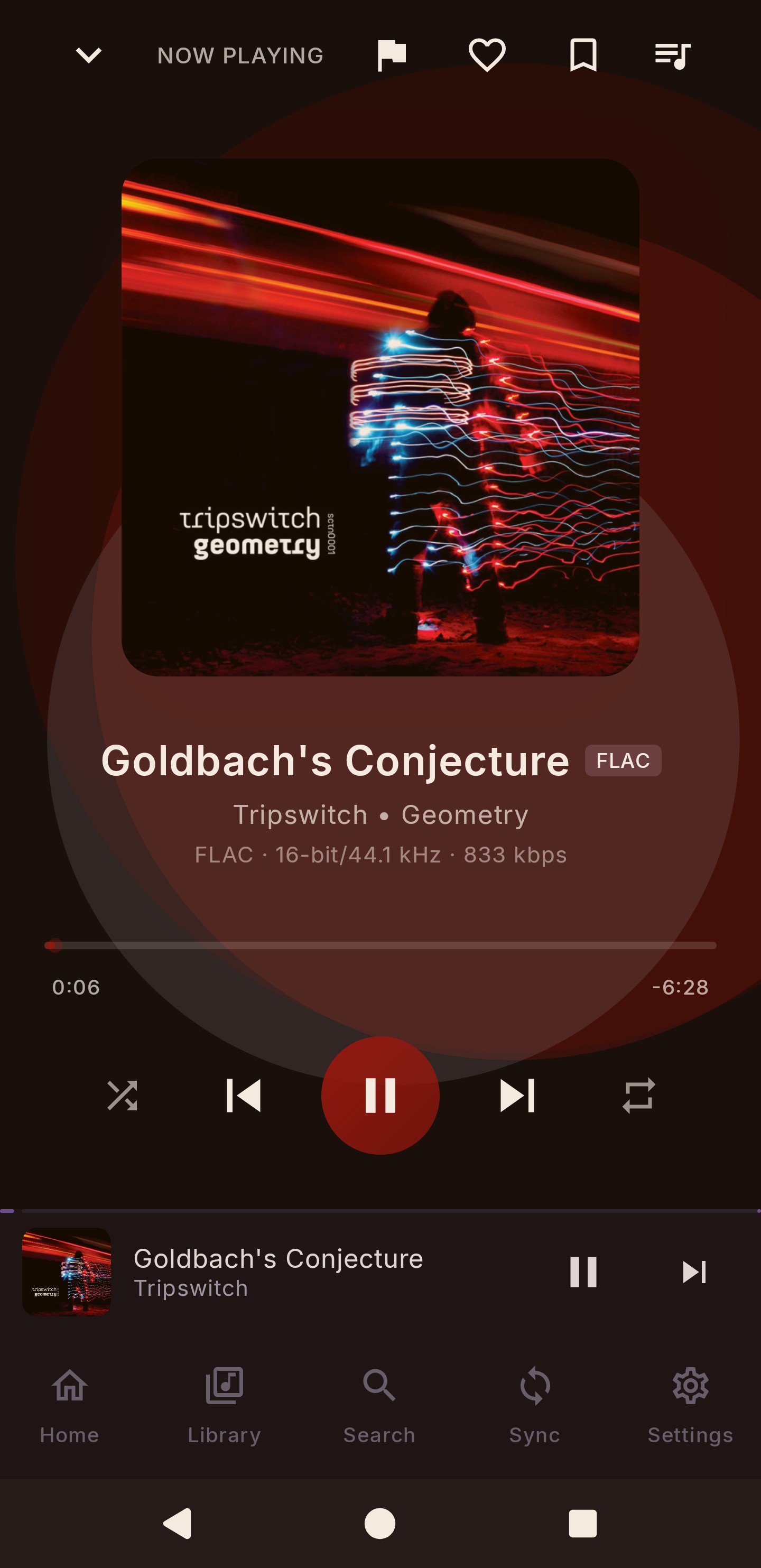 Now Playing — FLAC 24/44 lossless