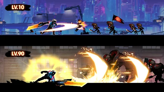 Gameplay images of Cyber War: Idle RPG Games MOD
