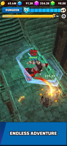 Defeat monsters in Idle Souls - Immortal Heroes in Exile