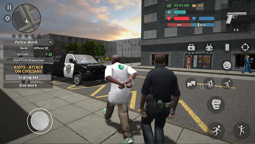 Khoảnh khắc gameplay Police Cop Simulator. Gang War