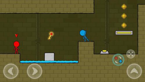 Red and Blue Stickman Animation Parkour adventure style