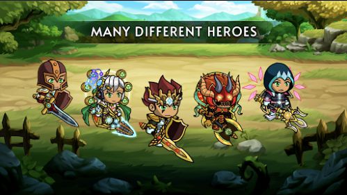 Powerful roster of super warriors in Idle heroes - afk 2d game rpg