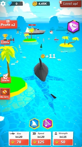 Idle Shark World tại ApkUnlimit