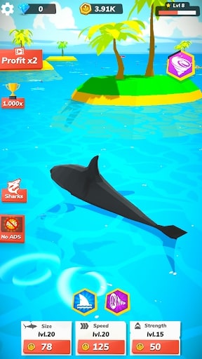 Bản MOD Idle Shark World