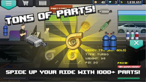 Trải nghiệm đua xe retro Pixel Car Racer