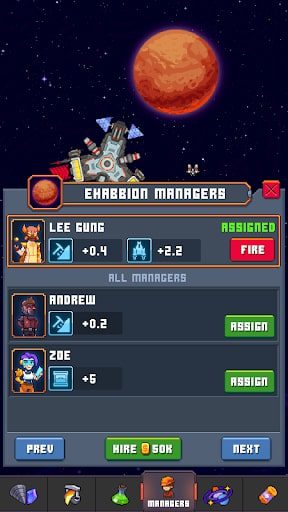 Galaxy Idle Miner MOD vô hạn kim cương