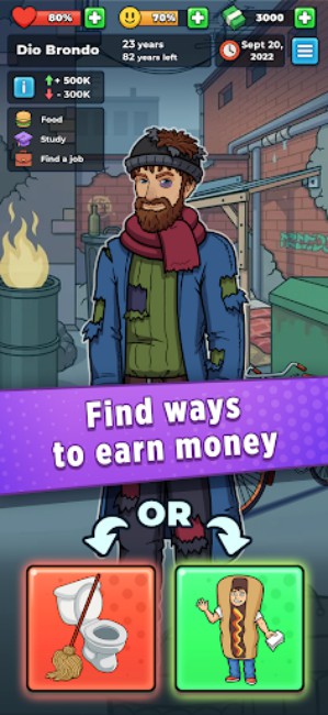 Hobo Life Business Simulator MOD Unlimited Money
