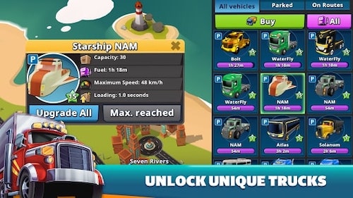 Cargo transport chain management game