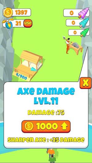 Idle Lumberjack 3D – Upgrade your axe to become more powerful