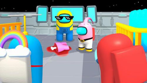 Impostor vs Crewmate 3D graphics.