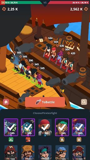 Game Idle Pirates - Ship Simulator unlock full money