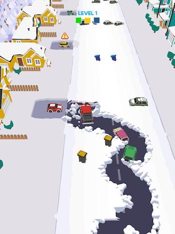 This snowplow game on mobile