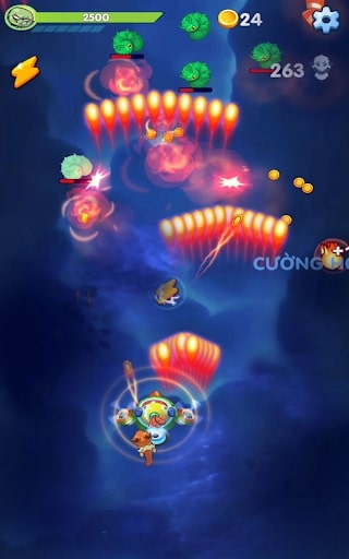 Space chicken shooting game