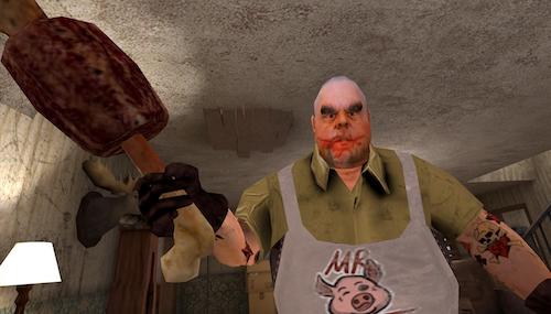 Horror game to rescue hostages from a psycho
