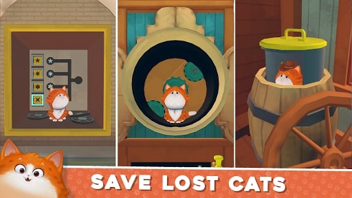 Engaging cat rescue gameplay.