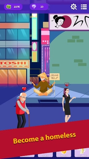 Homeless life game