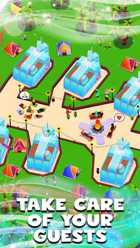 Áreas de descanso y camping en Idle Music Festival Tycoon