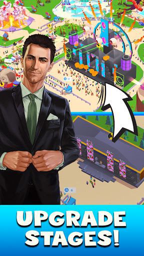 Áreas de comida y entretenimiento en Idle Music Festival Tycoon