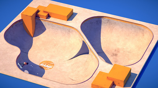 Juego de skate en rampas y terrenos
