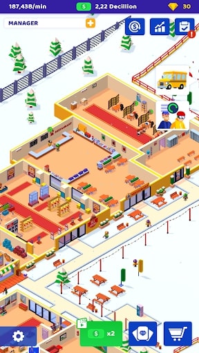 Juego de simulación de negocios de esquí