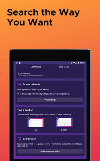 navegador web firefox de alta velocidad
